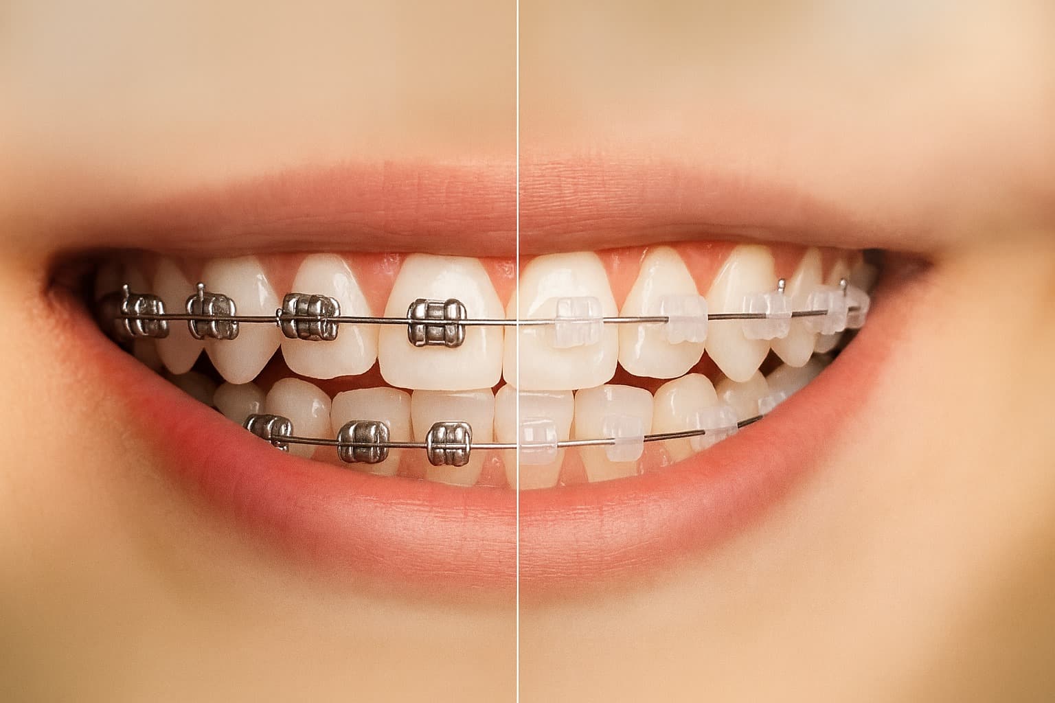 Difference between metal and ceramic braces for teeth straightening at Smile Orthodontics